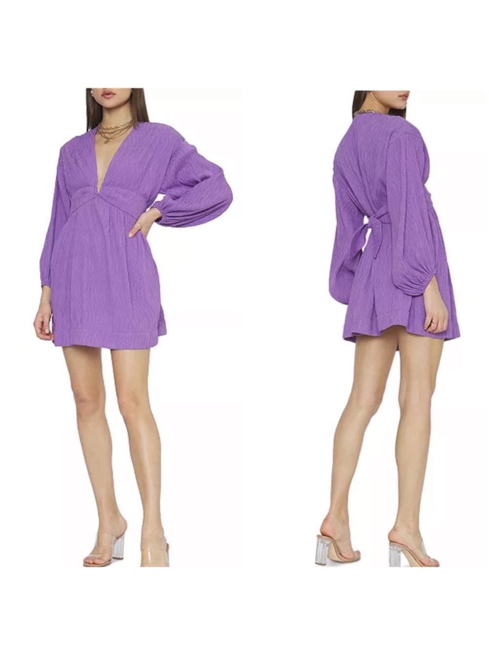 4Si3nna Aurelie Mini Purple Dress Size Large
